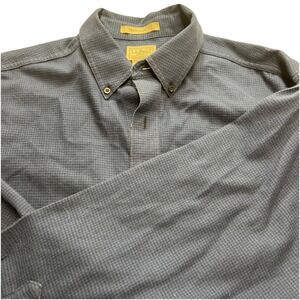 LL Bean Flannel Shirt Mens L Blue/black Checked Cotton Casual Button Down Preppy
